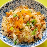 つぼ漬とひき肉菜の花の昆布茶チャーハン